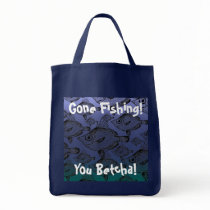 The Boar Fish: Gone Fishing - Grocery Tote bags