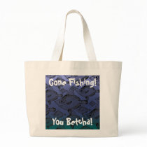 The Boar Fish: Gone Fishing - Jumbo Tote bags