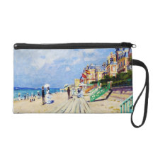 The Boardwalk at Trouville Claude Monet Wristlet Clutch