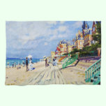 The Boardwalk at Trouville Claude Monet kitchen towels