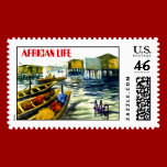 THE  BOAT HOUSE , AFRICAN LIFE stamps