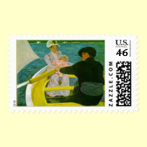 The Boating Party, Mary Cassatt Postage Stamps by vintagegiftmall The Boating Party, Mary Cassatt Postage Stamps