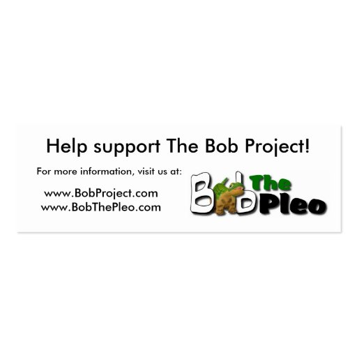 The Bob Project Business Card Templates (back side)