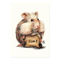 The Bone Thief II (Hamster) ACEO Art Trading Cards business cards by jaisjewels The Bone Thief II (Hamster) ACEO Art Trading Cards business cards