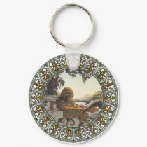 The Bookworm Bookplate Keychain