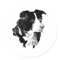 THE BORDER COLLIE ROUND STICKERS