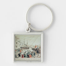 The Boston Tea Party, 1846 Keychain