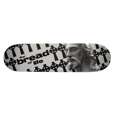 The Bread of Life Gray with Jesus Skate Board Decks by JimCarracappa