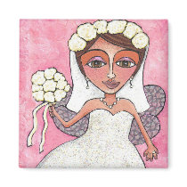 The Bridal Fairy & Roses - magnet by folkartblonde The Bridal Fairy & Roses - magnet