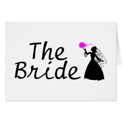 The Bride Bride Black Wedding Bouquet Card by BacheloretteGirl