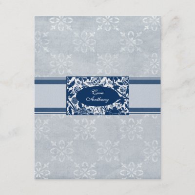 The Bride Navy Blue Wedding reception card Custom Announcement by 