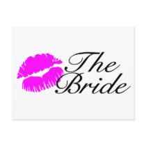 The Bride Pink Lips Kiss Post Cards