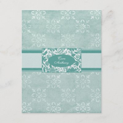 The Bride turquoise Wedding reception card Custom Announcement by 