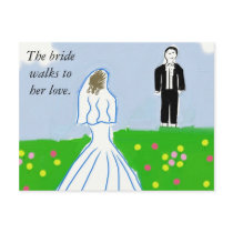 The bride walks toher love. postcards by JoJy45 The bride walks toher love. postcards