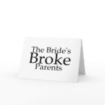 The Brides Broke Parents cards