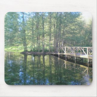 The bridge in the meadow mousepad mousepad