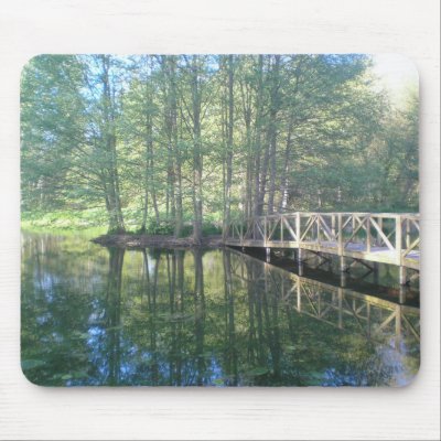 The bridge in the meadow mousepad by joacreations