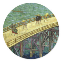 The Bridge in the Rain (after Hiroshige) Van Gogh Round Stickers