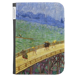 The Bridge in the Rain Vincent van Gogh fine art Kindle Folio Case