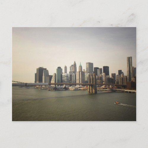 The Brooklyn Bridge and the New York City Skyline postcard