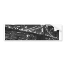 The Brooklyn Bridge - Black and White Bumper Sticker