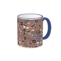 The brown/blue pattern mug mugs