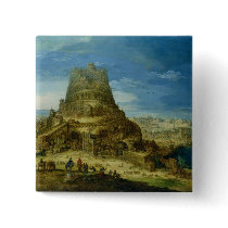 The Building of the Tower of Babel Pinback Buttons