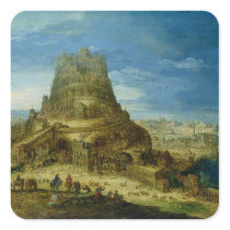 The Building of the Tower of Babel Square Sticker