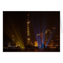 The Bund (waterfront) in Shanghai. Looking Greeting Card