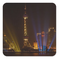 The Bund (waterfront) in Shanghai. Looking Square Sticker