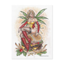 burger, fast, food, fastfood, cheese, cheeseburger, french, fries, hamburger, tomatoes, restaurant, ketchup, fairy, fairies, fae, faeries, elf, pinup, gothic, goth, wings, wing, sexy, art, painting, fantasy, zerick, delphine, levesque, demers, emo, punk, woman, girl, lady, anime, Postcard with custom graphic design