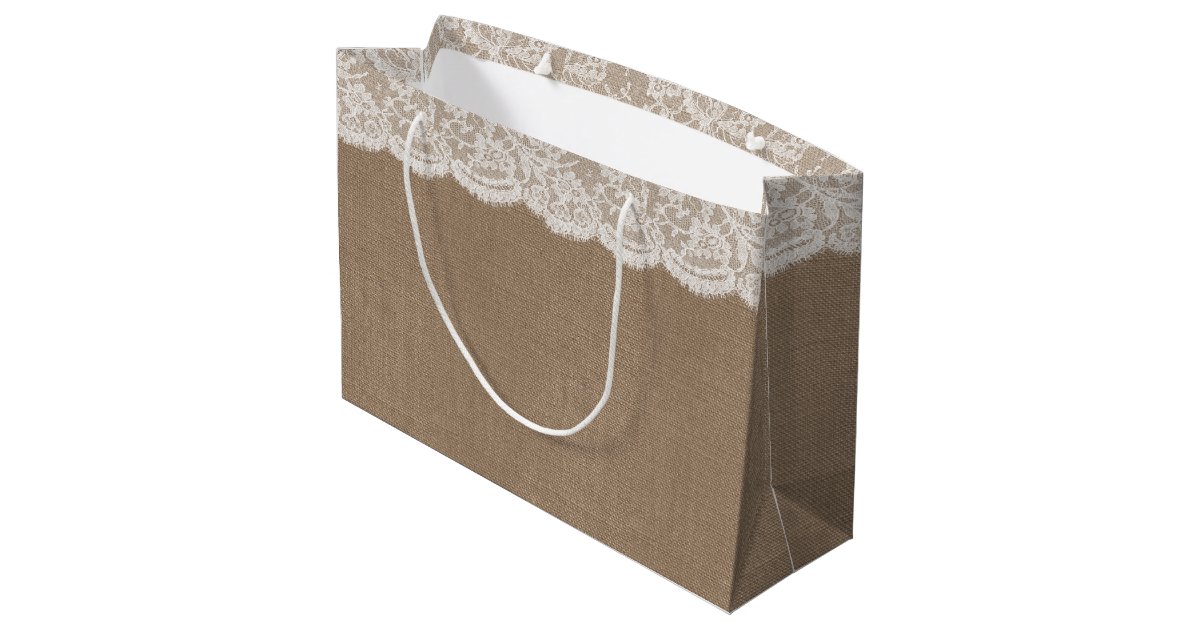 The Burlap & Lace Wedding Collection Gift Bags Zazzle
