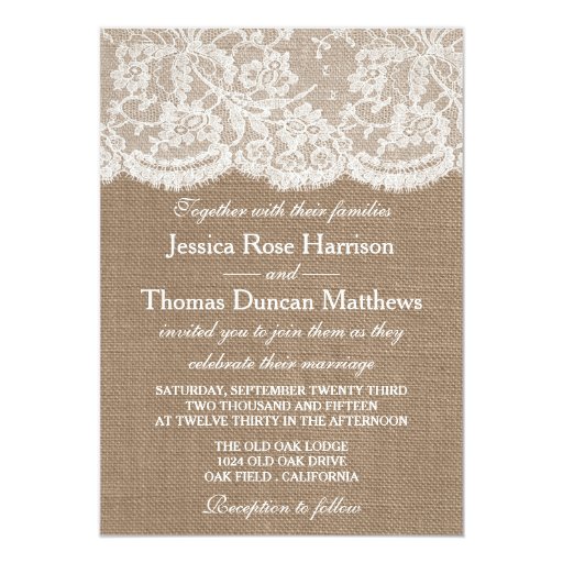The Burlap & Lace Wedding Collection Invitations