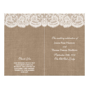 The Burlap & Lace Wedding Collection Programs Flyer