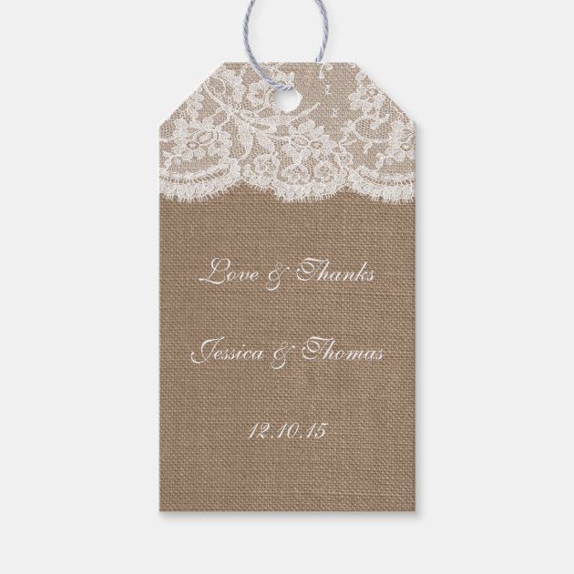 The Burlap & Lace Wedding Collection Tags Pack Of Gift Tags-0