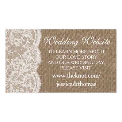 The Burlap & Lace Wedding Collection Website Cards Business Card