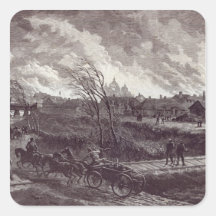 The burning of Stry, near Lemberg Sticker