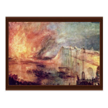 The Burning Of The Houses Of Parliament By Turner Postcard