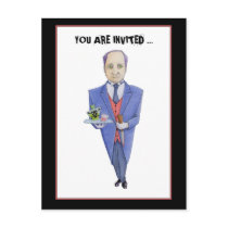 The Butler Murder Mystery Invitation Postcard by floatinglemons The Butler Murder Mystery Invitation Postcard