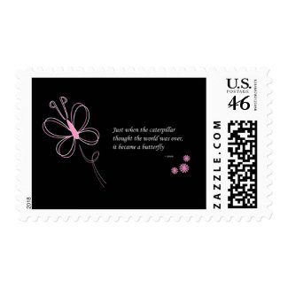 The Butterfly Quote Custom Stamps - Black stamp