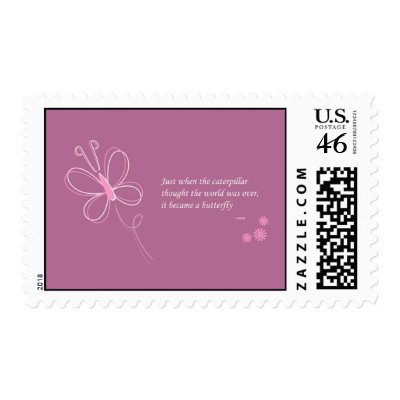 The Butterfly Quote Custom Stamps - Purple by foxietoo