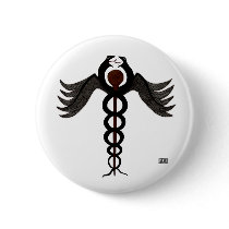 The Caduceus Pinback Buttons