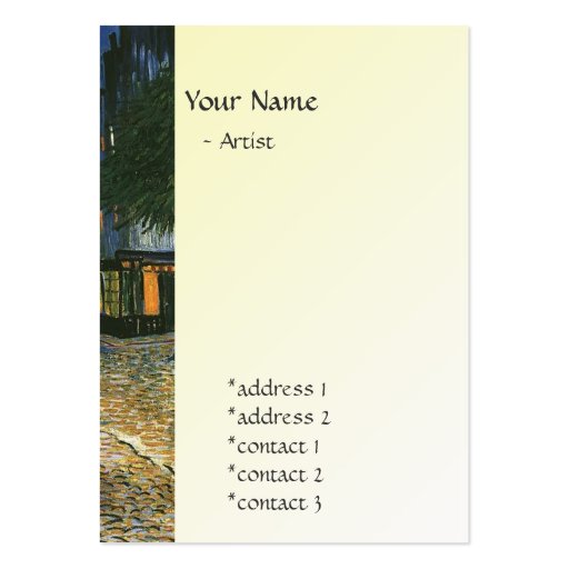 The Cafe Terrace on the Place du Forum, Arles, at Business Card Template (back side)