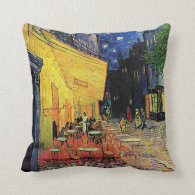 The cafe terrace on the place du forum, Arles, at Throw Pillows