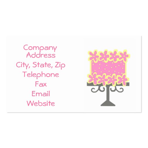 The cake business cards (front side)