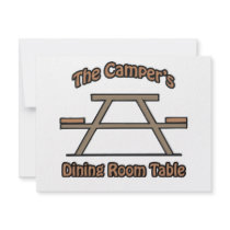 The campers dining room table invitations