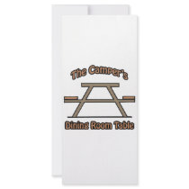The campers dining room table rack cards