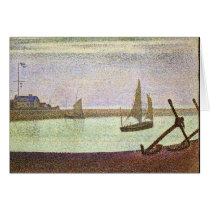The canal at Gravelines by Georges Seurat Cards