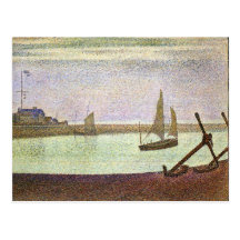 The canal at Gravelines by Georges Seurat Post Card