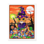 The candies spell postcards